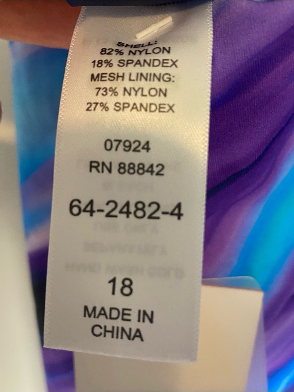 2 SWIMSUITS FOR ALL Women’s Size 18 Swim Tops Racerback Built In Bra Purple Blue - Picture 6 of 11